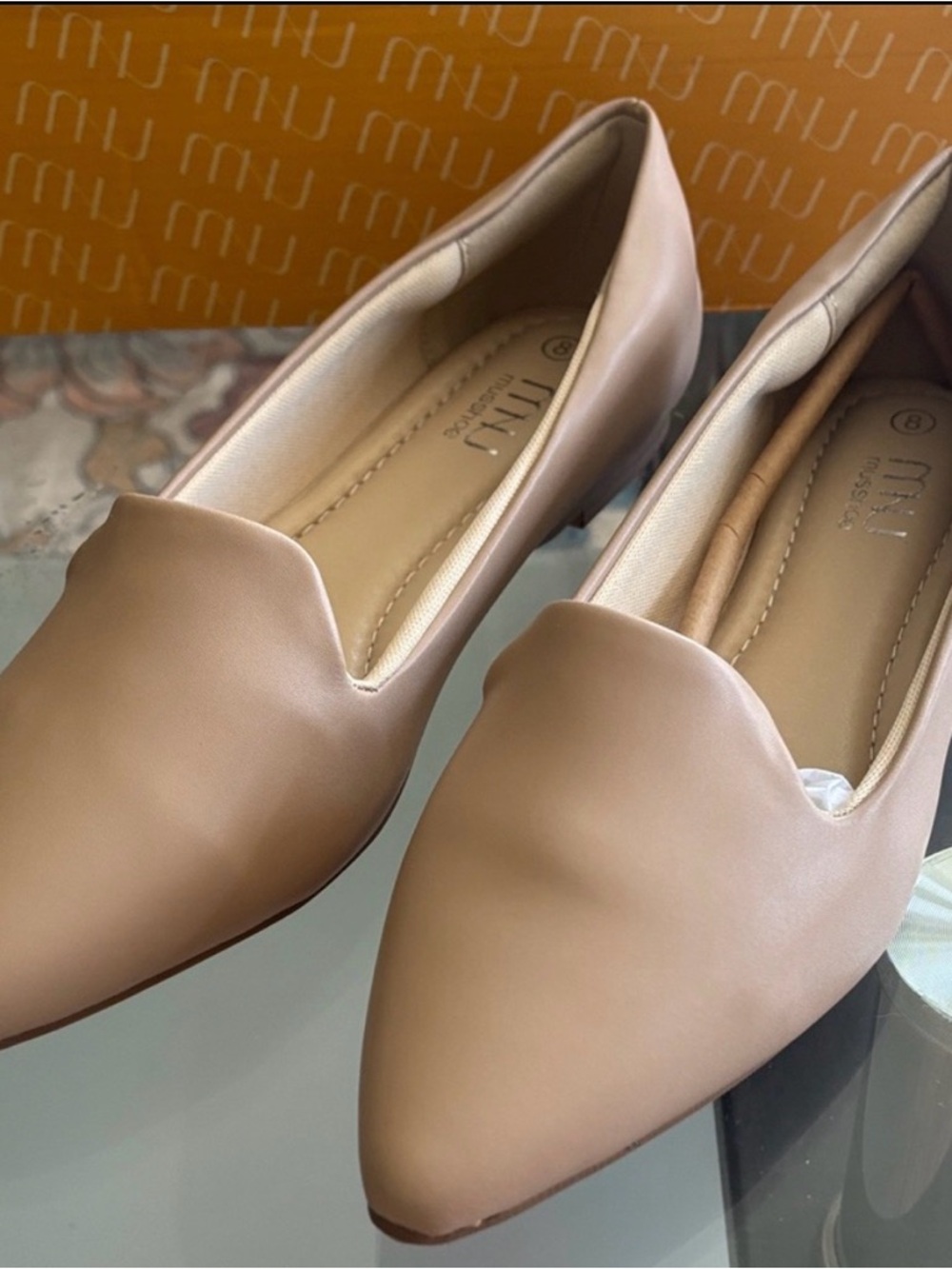 Musshoe Blush Beige Pointed-Toe casual work Flats